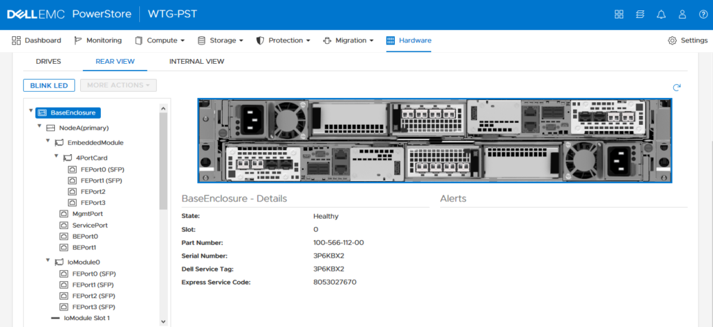 PowerStore GUI Back View